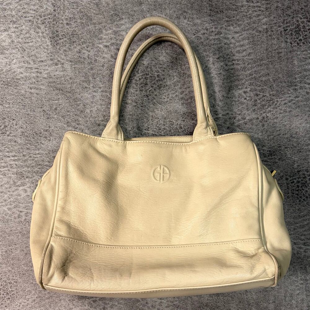 Giani Bernini Vintage Cream Leather Handbag